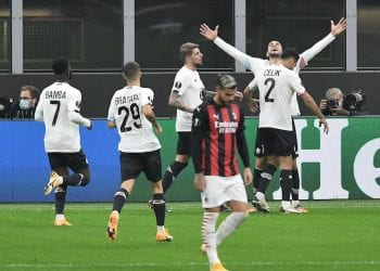 Db Milano 05/11/2020 - Europa League / Milan-Lille / foto Daniele Buffa/Image nella foto: esultanza gol Yusuf Yazc PUBLICATIONxNOTxINxITA