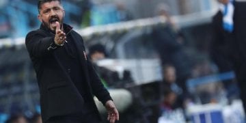 Ferrara (Italy), 10/02/2018.- Milan's head coach Gennaro Gattuso reacts during the Italian Serie A soccer match between Spal 2013 and AC Milan in Ferrara, Italy, 10 February 2018. (Italia) EFE/EPA/Serena Campanini