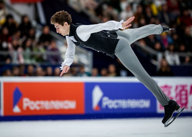 MOSCOW, RUSSIA - NOVEMBER 17: Moris Kvitelashvili of Georgia competes in the Men's Free Skating during day 2 of the ISU Grand Prix of Figure Skating, Rostelecom Cup 2018 at Arena Megasport on November 17, 2018 in Moscow, Russia. (Photo by Joosep Martinson - International Skating Union (ISU)/ISU via Getty Images)