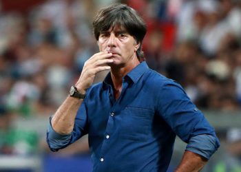 SOCHI, RUSSIA - JUNE 29, 2017: Germany's head coach Joachim Low reacts during the 2017 FIFA Confederations Cup semifinal football match against Mexico at Fisht Stadium. Sergei Fadeichev/TASS
