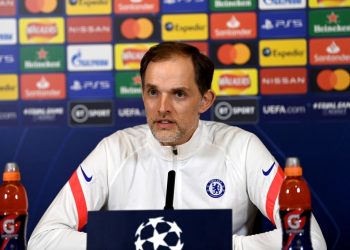 COBHAM, ENGLAND - MARCH 16: Thomas Tuchel of Chelsea during a press conference at Chelsea Training Ground on March 16, 2021 in Cobham, England. (Photo by Darren Walsh/Chelsea FC via Getty Images)