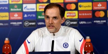 COBHAM, ENGLAND - MARCH 16: Thomas Tuchel of Chelsea during a press conference at Chelsea Training Ground on March 16, 2021 in Cobham, England. (Photo by Darren Walsh/Chelsea FC via Getty Images)