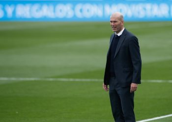 May 22, 2021, VALDEBEBAS, MADRID, SPAIN: Zinedine Zidane, head coach of Real Madrid, looks on during the spanish league, La Liga, football match played between Real Madrid and Villarreal CF at Alfredo Di Stefano stadium on may 22, 2021, in Valdebebas, Madrid, Spain. VALDEBEBAS SPAIN - ZUMAa181 20210522_zaa_a181_071 Copyright: xOscarxJ.xBarrosox